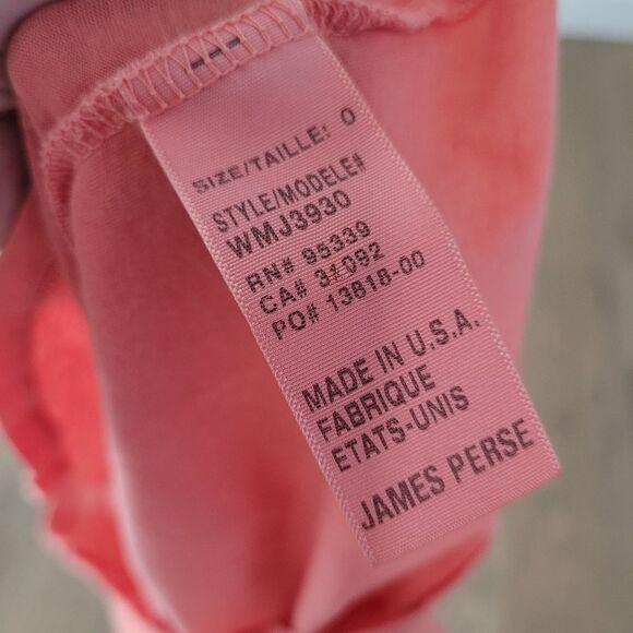 NWT James Perse Standard V-Neck Coral Tee Size 0 - Picture 7 of 7